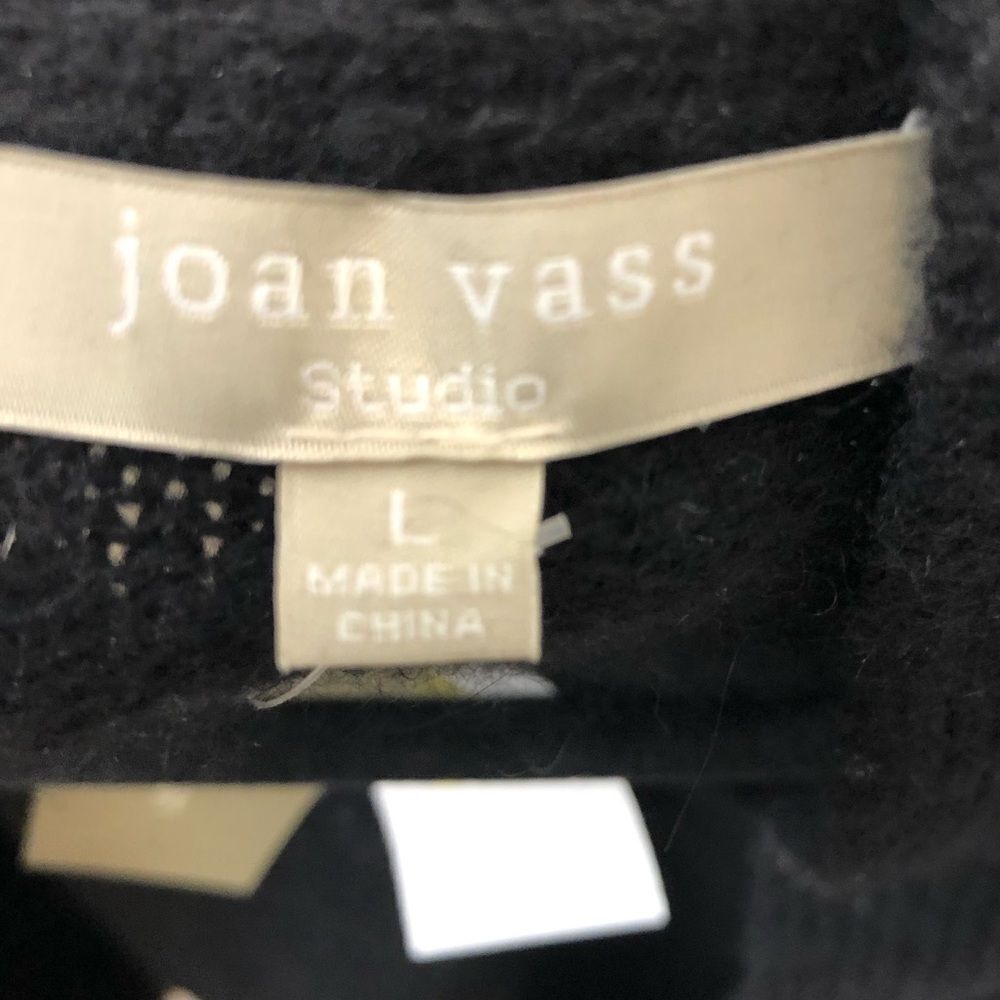 NWT Joan Vass wool blend black sweater vest, size large - Picture 8 of 12